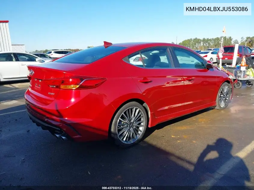 KMHD04LBXJU553086 2018 Hyundai Elantra Sport