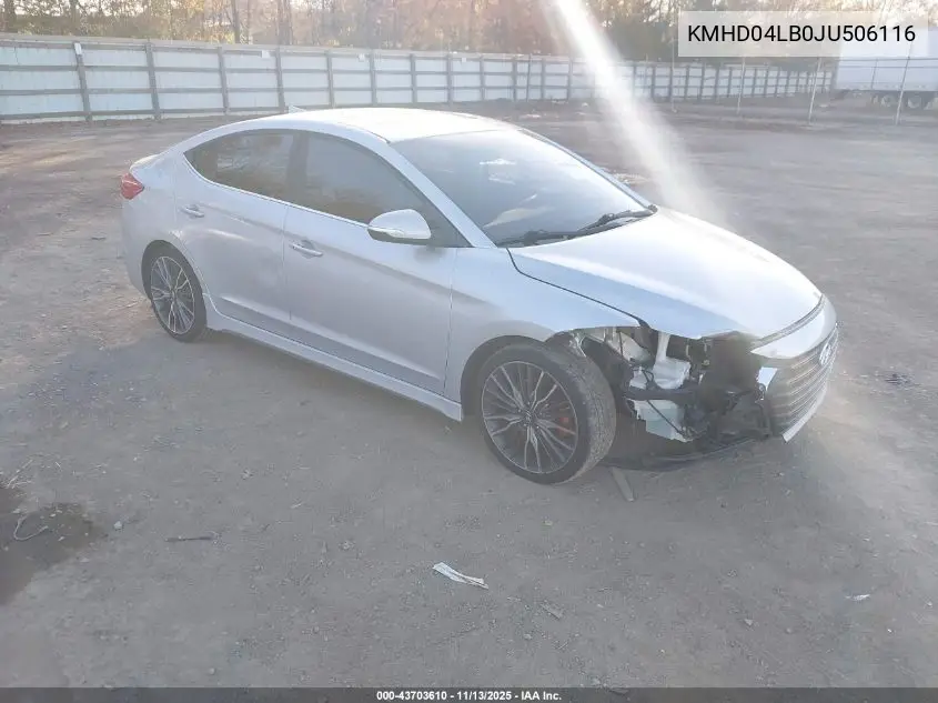 KMHD04LB0JU506116 2018 Hyundai Elantra Sport