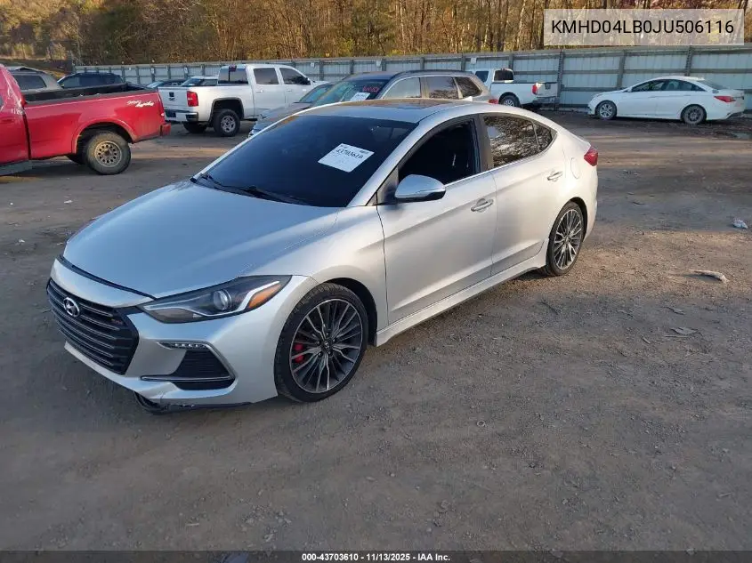 KMHD04LB0JU506116 2018 Hyundai Elantra Sport