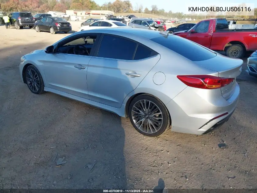KMHD04LB0JU506116 2018 Hyundai Elantra Sport