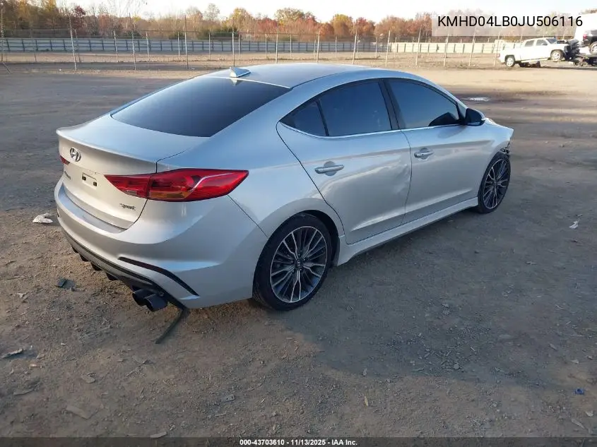 KMHD04LB0JU506116 2018 Hyundai Elantra Sport