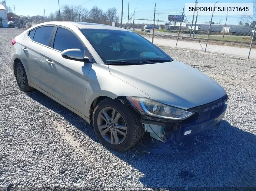5NPD84LF5JH371645 2018 Hyundai Elantra Value Edition