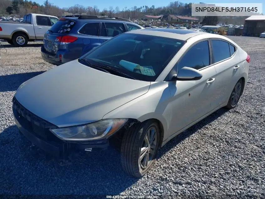 5NPD84LF5JH371645 2018 Hyundai Elantra Value Edition