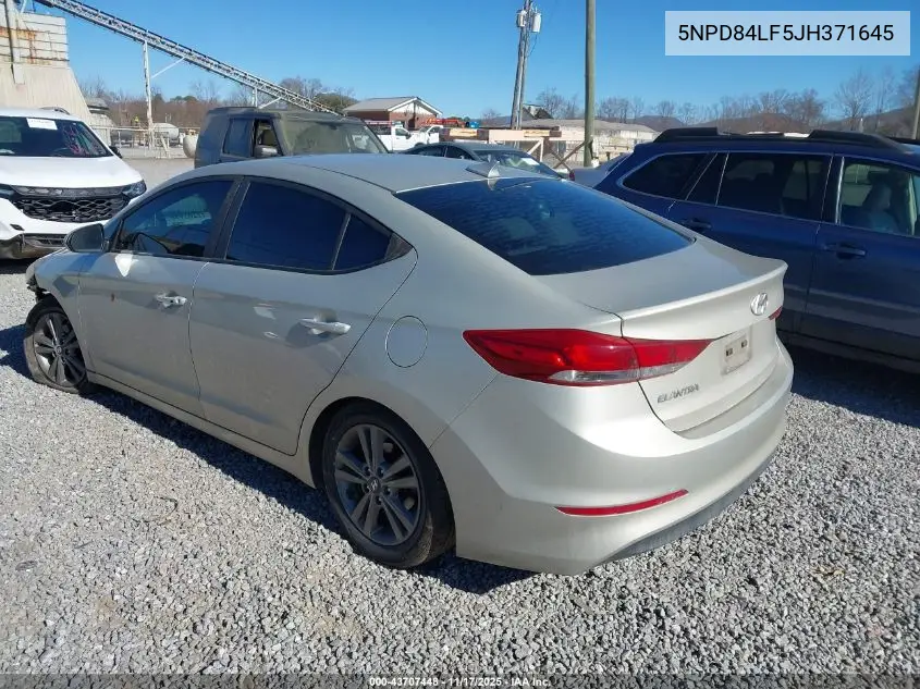 5NPD84LF5JH371645 2018 Hyundai Elantra Value Edition