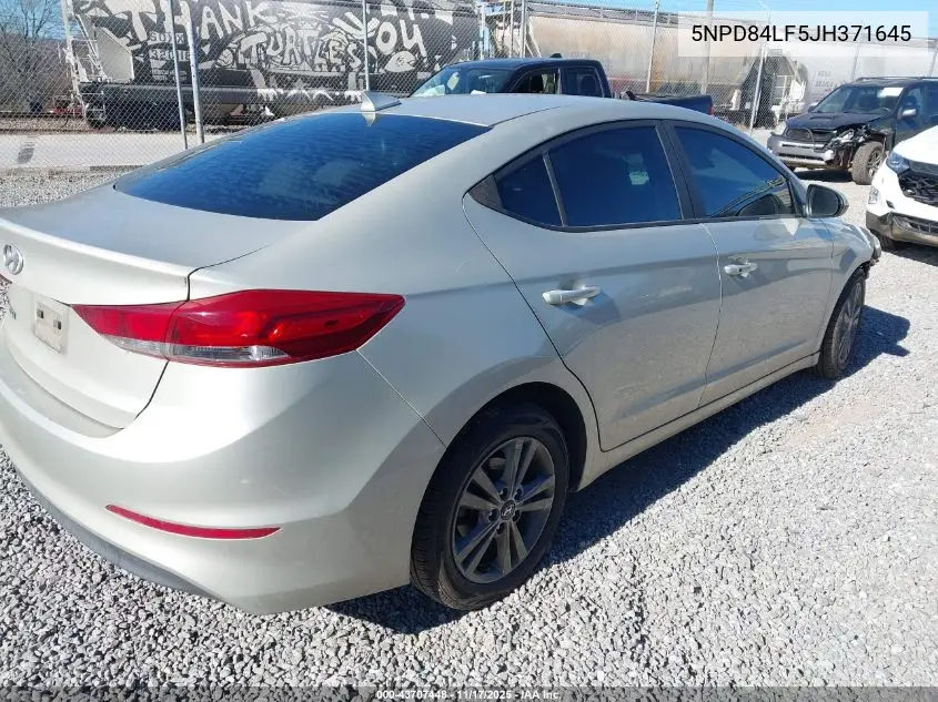 5NPD84LF5JH371645 2018 Hyundai Elantra Value Edition