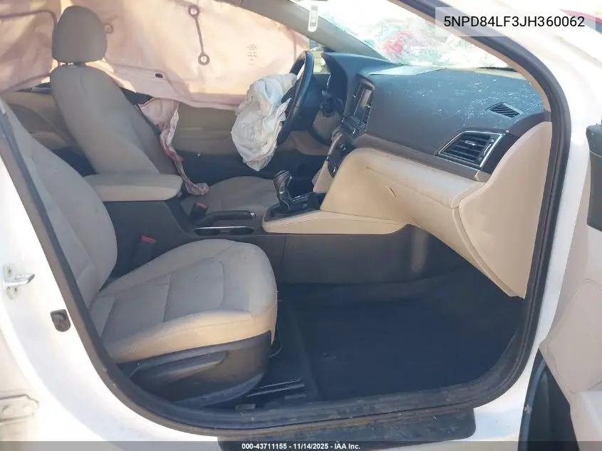 5NPD84LF3JH360062 2018 Hyundai Elantra Value Edition