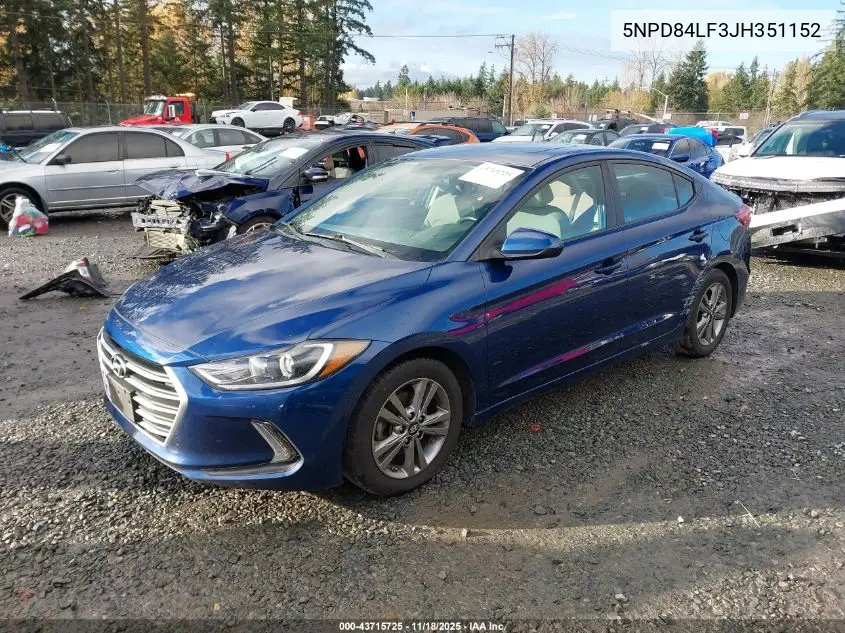 5NPD84LF3JH351152 2018 Hyundai Elantra Value Edition