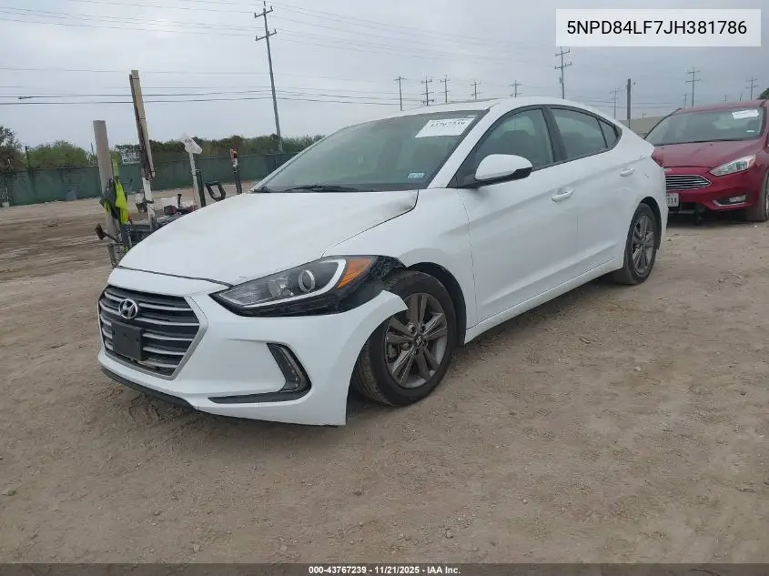 5NPD84LF7JH381786 2018 Hyundai Elantra Value Edition