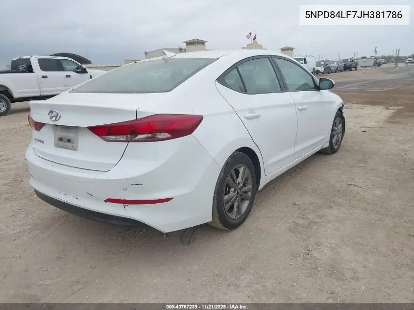5NPD84LF7JH381786 2018 Hyundai Elantra Value Edition