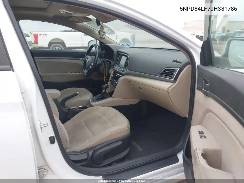 5NPD84LF7JH381786 2018 Hyundai Elantra Value Edition