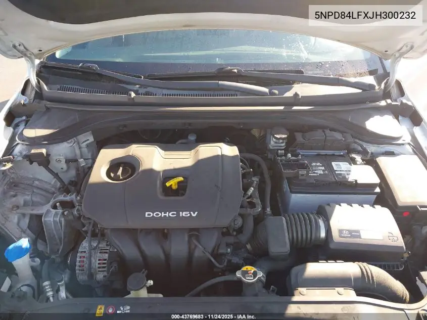 5NPD84LFXJH300232 2018 Hyundai Elantra Sel