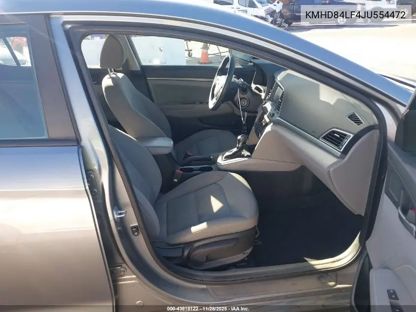 KMHD84LF4JU554472 2018 Hyundai Elantra Sel