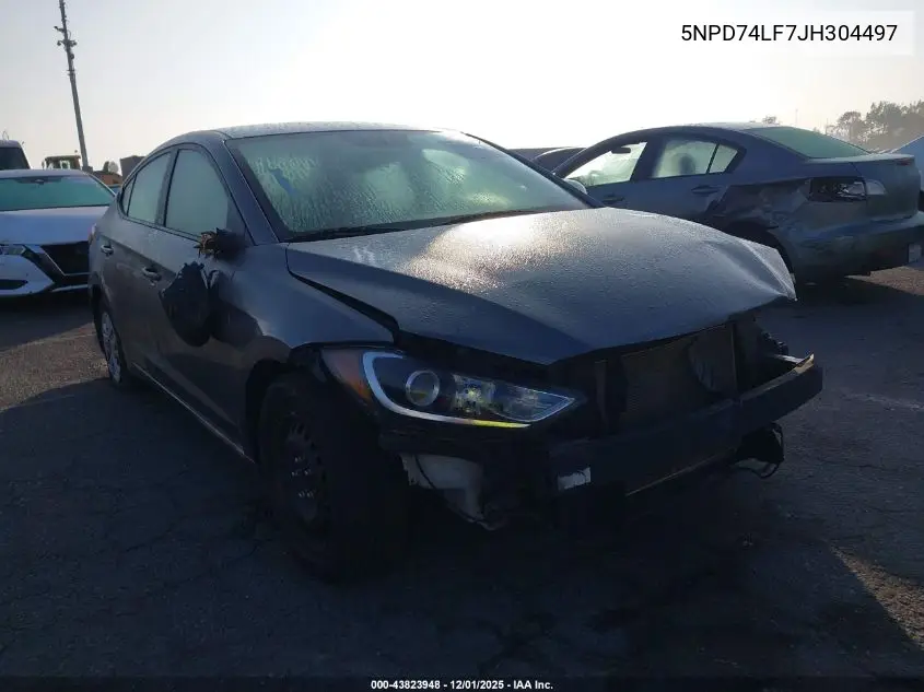 5NPD74LF7JH304497 2018 Hyundai Elantra Se