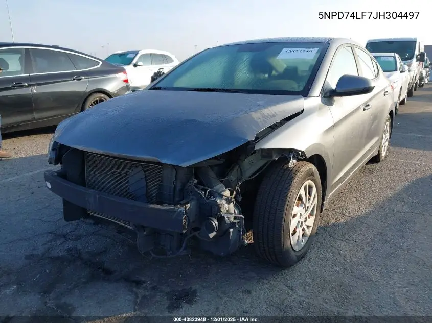 5NPD74LF7JH304497 2018 Hyundai Elantra Se