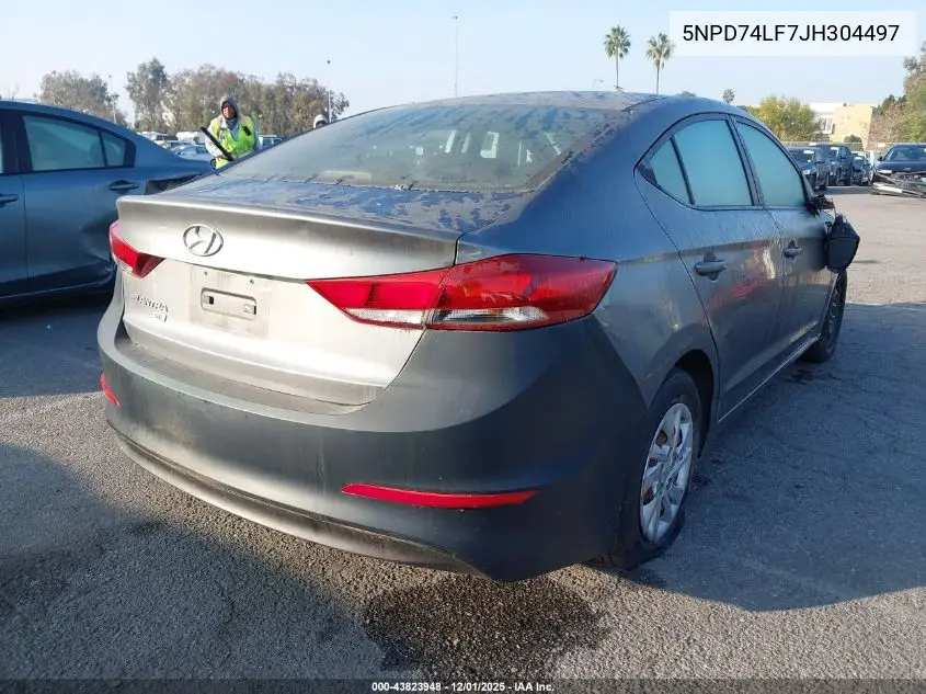 5NPD74LF7JH304497 2018 Hyundai Elantra Se