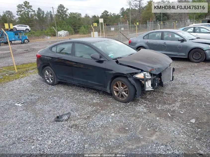 KMHD84LF0JU475316 2018 Hyundai Elantra Sel