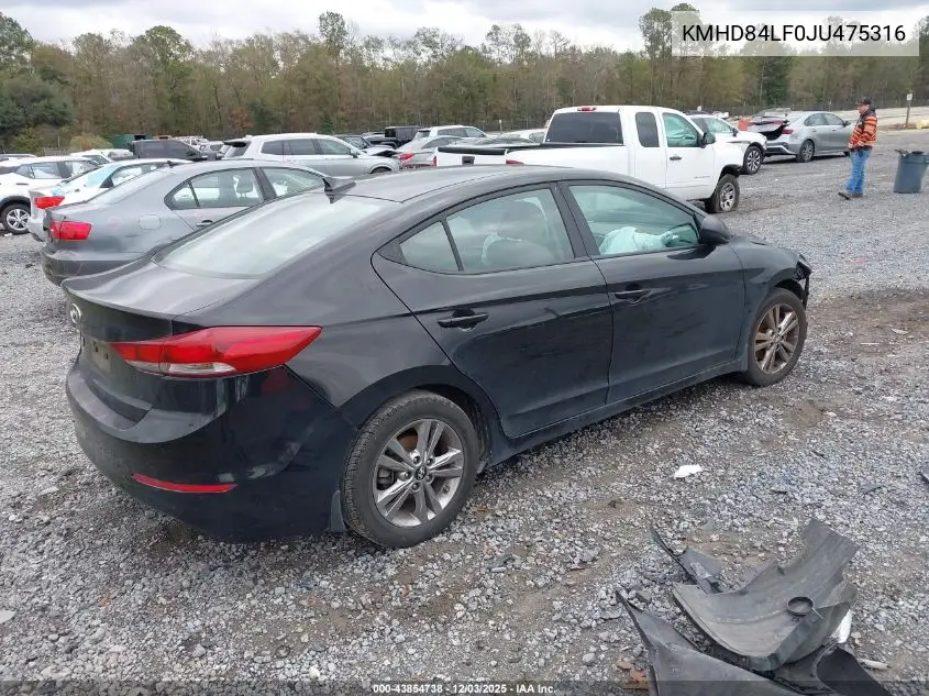 KMHD84LF0JU475316 2018 Hyundai Elantra Sel