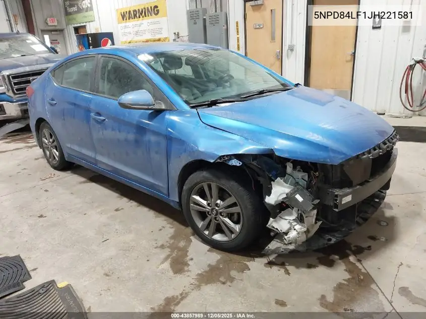 5NPD84LF1JH221581 2018 Hyundai Elantra Value Edition