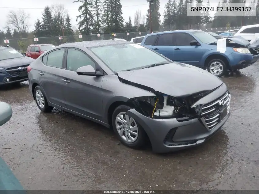 5NPD74LF7JH399157 2018 Hyundai Elantra Se