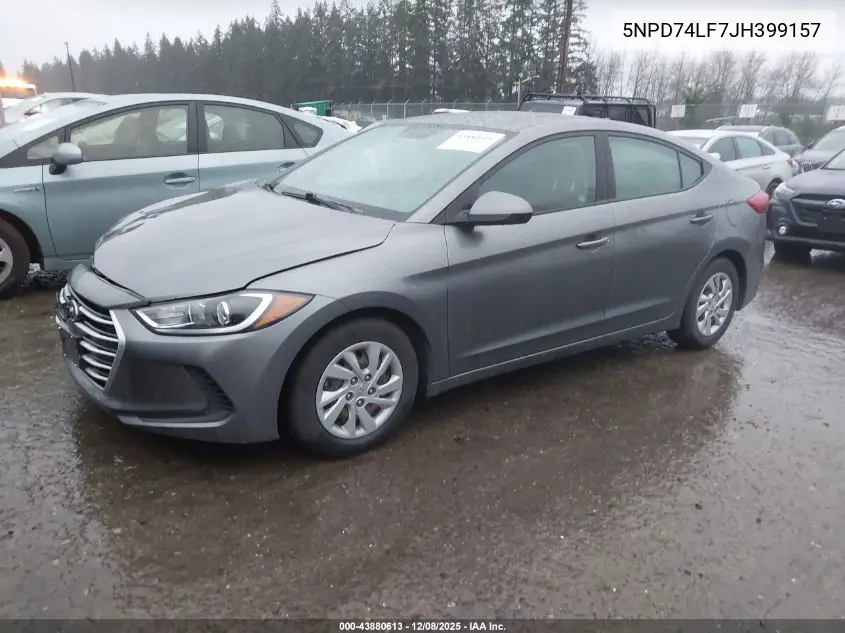 5NPD74LF7JH399157 2018 Hyundai Elantra Se