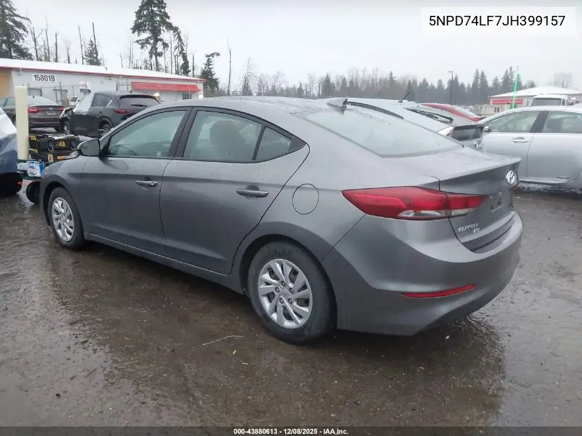 5NPD74LF7JH399157 2018 Hyundai Elantra Se