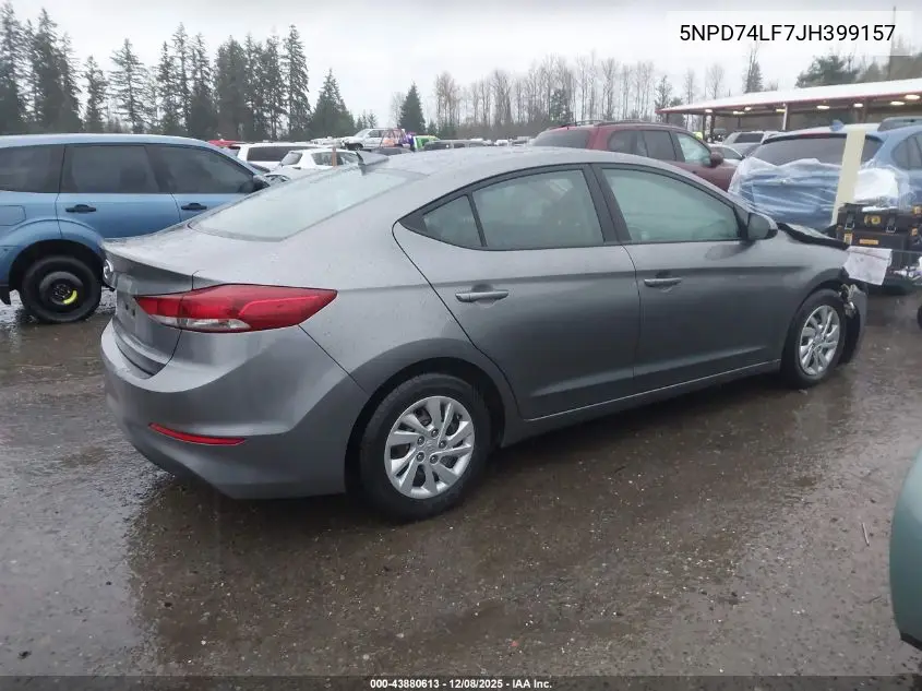 5NPD74LF7JH399157 2018 Hyundai Elantra Se