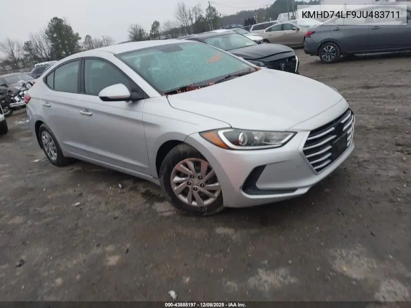 KMHD74LF9JU483711 2018 Hyundai Elantra Se
