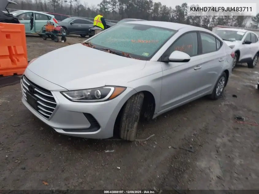 KMHD74LF9JU483711 2018 Hyundai Elantra Se