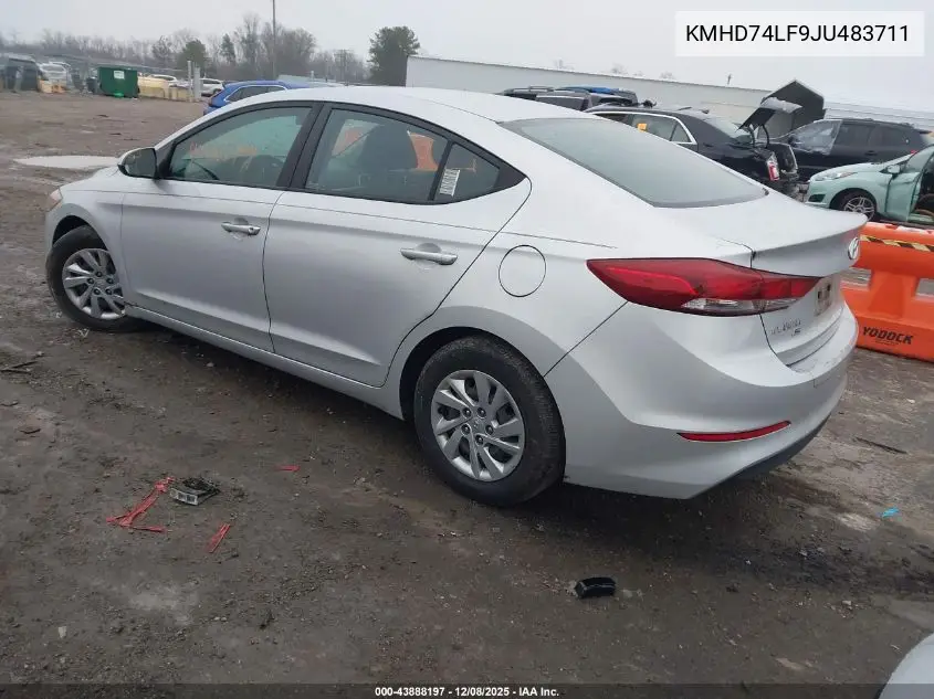 KMHD74LF9JU483711 2018 Hyundai Elantra Se