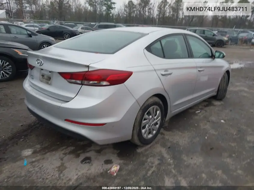 KMHD74LF9JU483711 2018 Hyundai Elantra Se