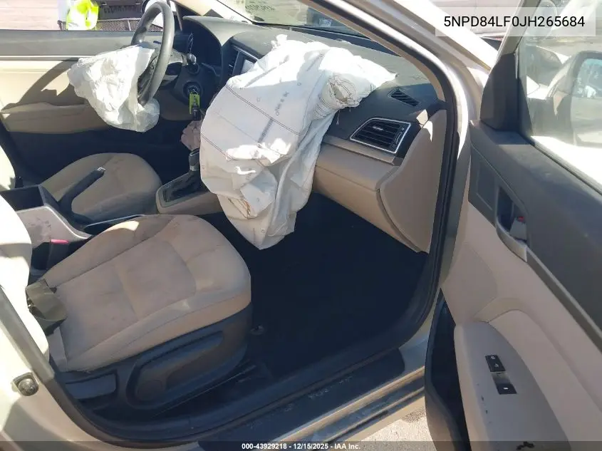 5NPD84LF0JH265684 2018 Hyundai Elantra Sel