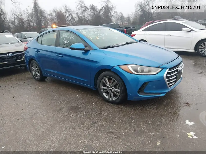 5NPD84LFXJH215701 2018 Hyundai Elantra Sel