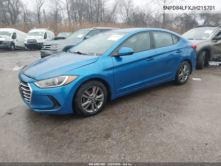 5NPD84LFXJH215701 2018 Hyundai Elantra Sel