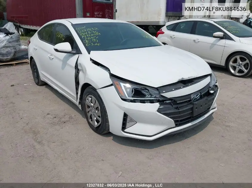 KMHD74LF8KU884636 2019 Hyundai Elantra Essential