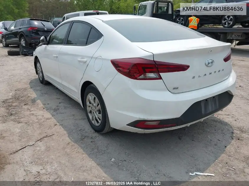 KMHD74LF8KU884636 2019 Hyundai Elantra Essential