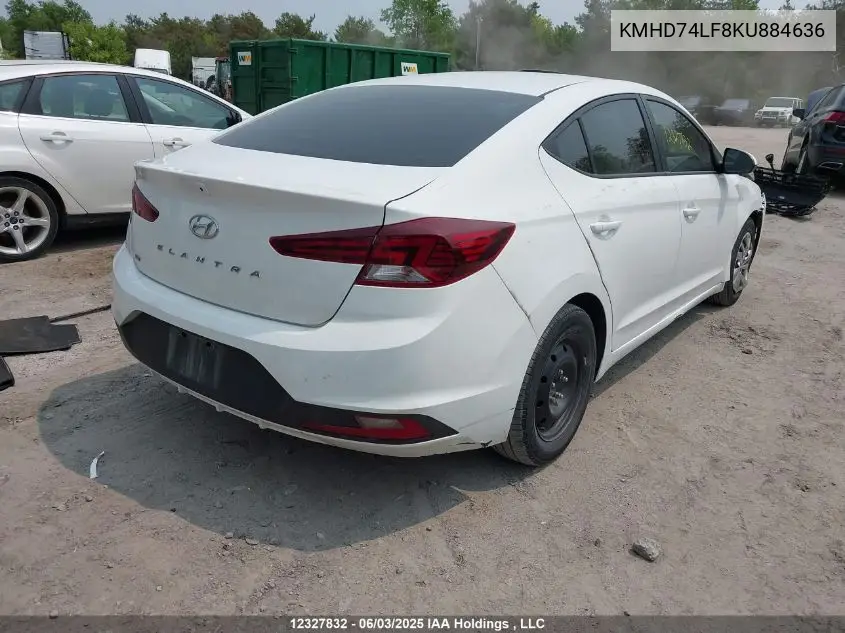 KMHD74LF8KU884636 2019 Hyundai Elantra Essential