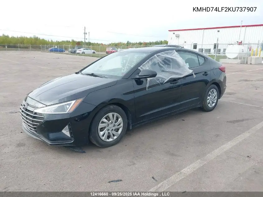KMHD74LF2KU737907 2019 Hyundai Elantra Essential
