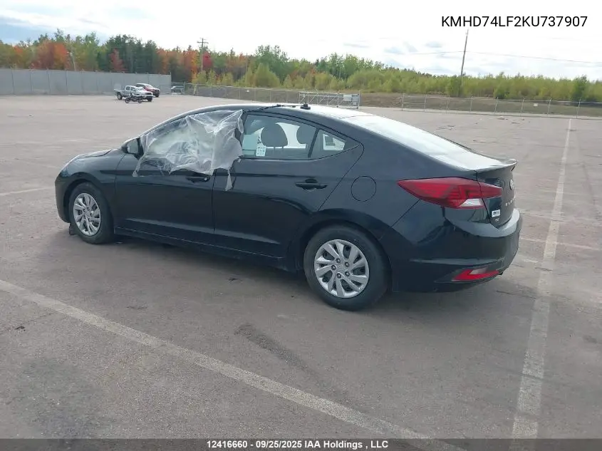 KMHD74LF2KU737907 2019 Hyundai Elantra Essential
