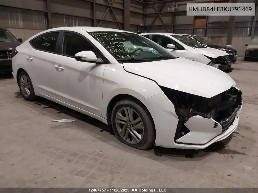 KMHD84LF3KU791469 2019 Hyundai Elantra Preferred