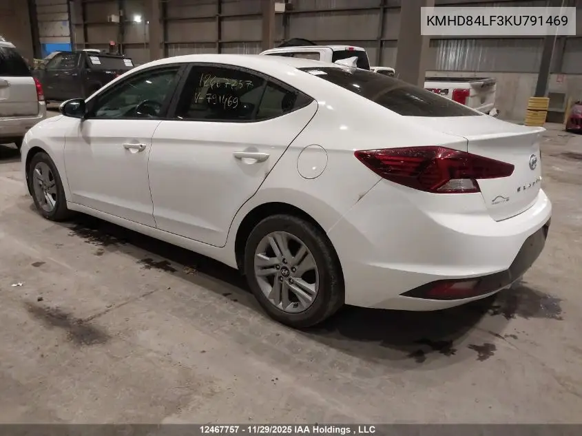 KMHD84LF3KU791469 2019 Hyundai Elantra Preferred