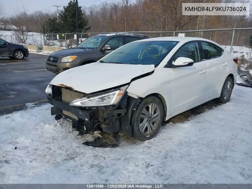 KMHD84LF9KU736024 2019 Hyundai Elantra Sel/Value/Limited