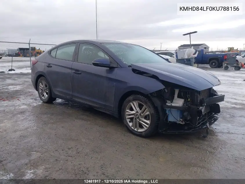 KMHD84LF0KU788156 2019 Hyundai Elantra Preferred