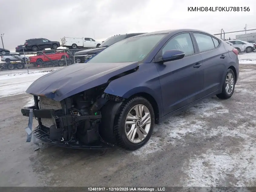 KMHD84LF0KU788156 2019 Hyundai Elantra Preferred