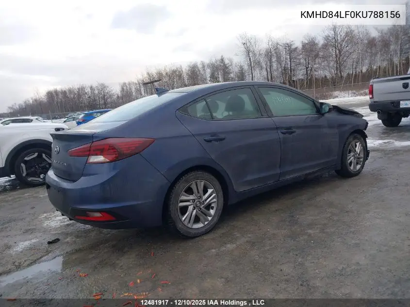 KMHD84LF0KU788156 2019 Hyundai Elantra Preferred