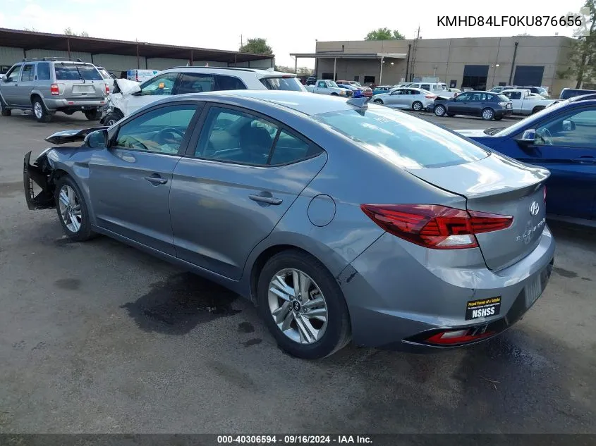 2019 Hyundai Elantra Sel VIN: KMHD84LF0KU876656 Lot: 40306594