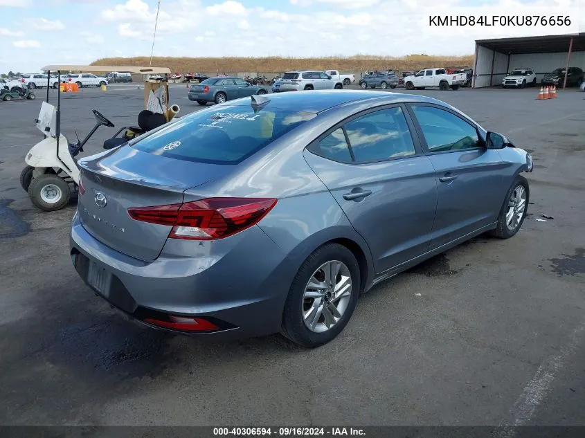 2019 Hyundai Elantra Sel VIN: KMHD84LF0KU876656 Lot: 40306594