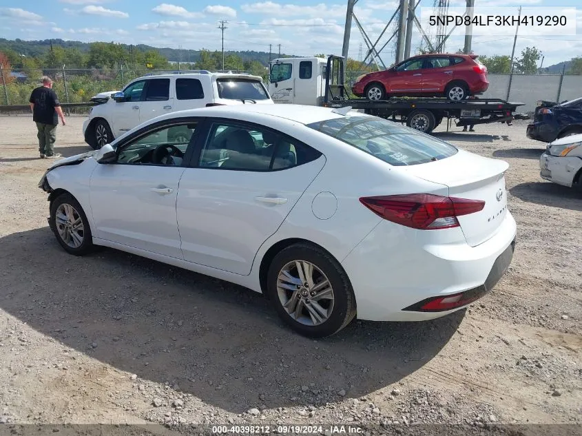 2019 Hyundai Elantra Sel VIN: 5NPD84LF3KH419290 Lot: 40398212