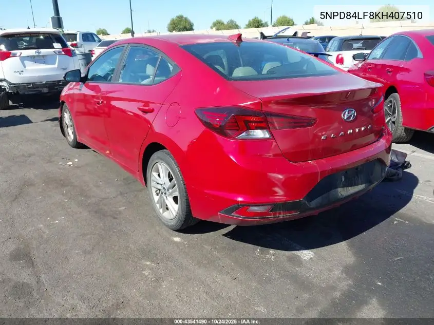 5NPD84LF8KH407510 2019 Hyundai Elantra Sel