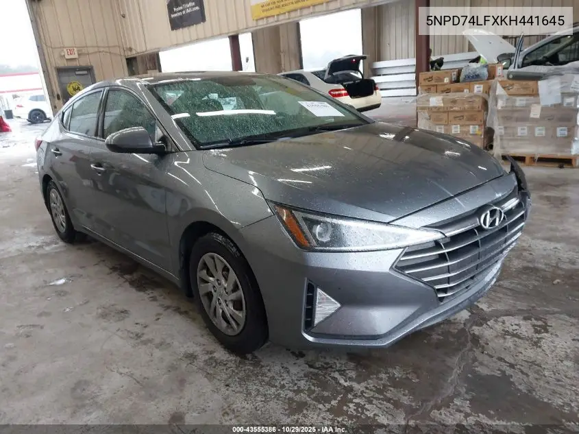 5NPD74LFXKH441645 2019 Hyundai Elantra Se