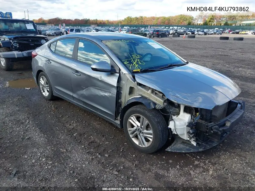 KMHD84LF4KU793862 2019 Hyundai Elantra Sel